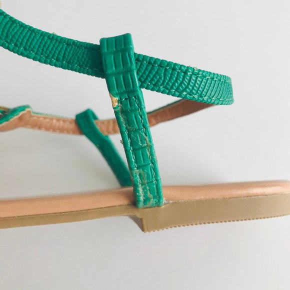 H&M Emerald Green Faux Leather Sandals - Picture 8 of 9